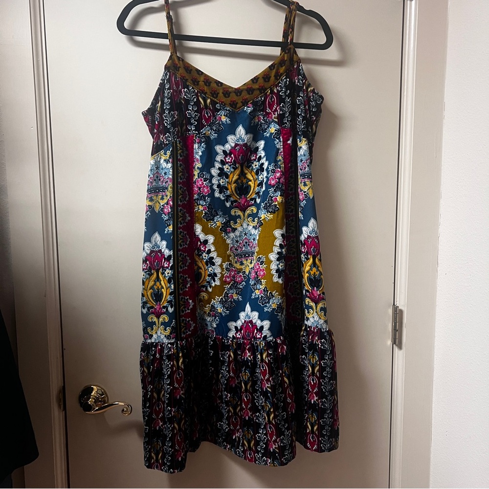 Anthropologie Zadie Velvet Slip Floral dress. - Picture 4 of 5